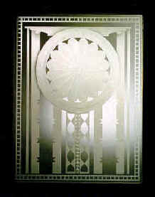 Etched and Carved Glass Panel