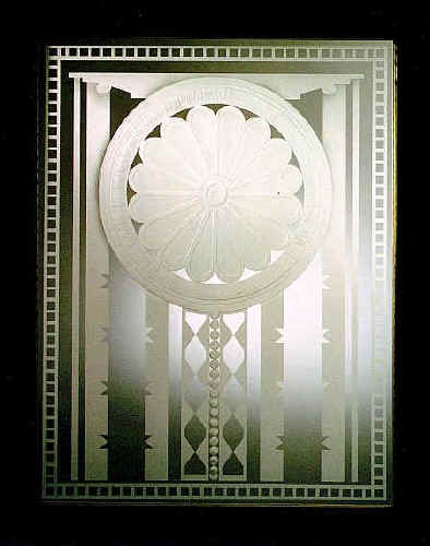 Etched and Carved Glass Panel